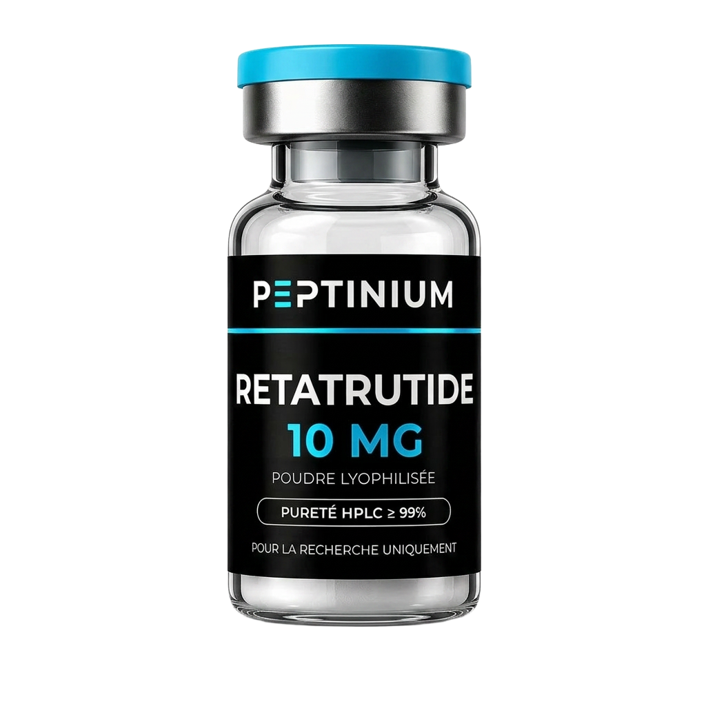 Flacon Retatrutide 10 mg lyophilisé pureté HPLC 99.2%
