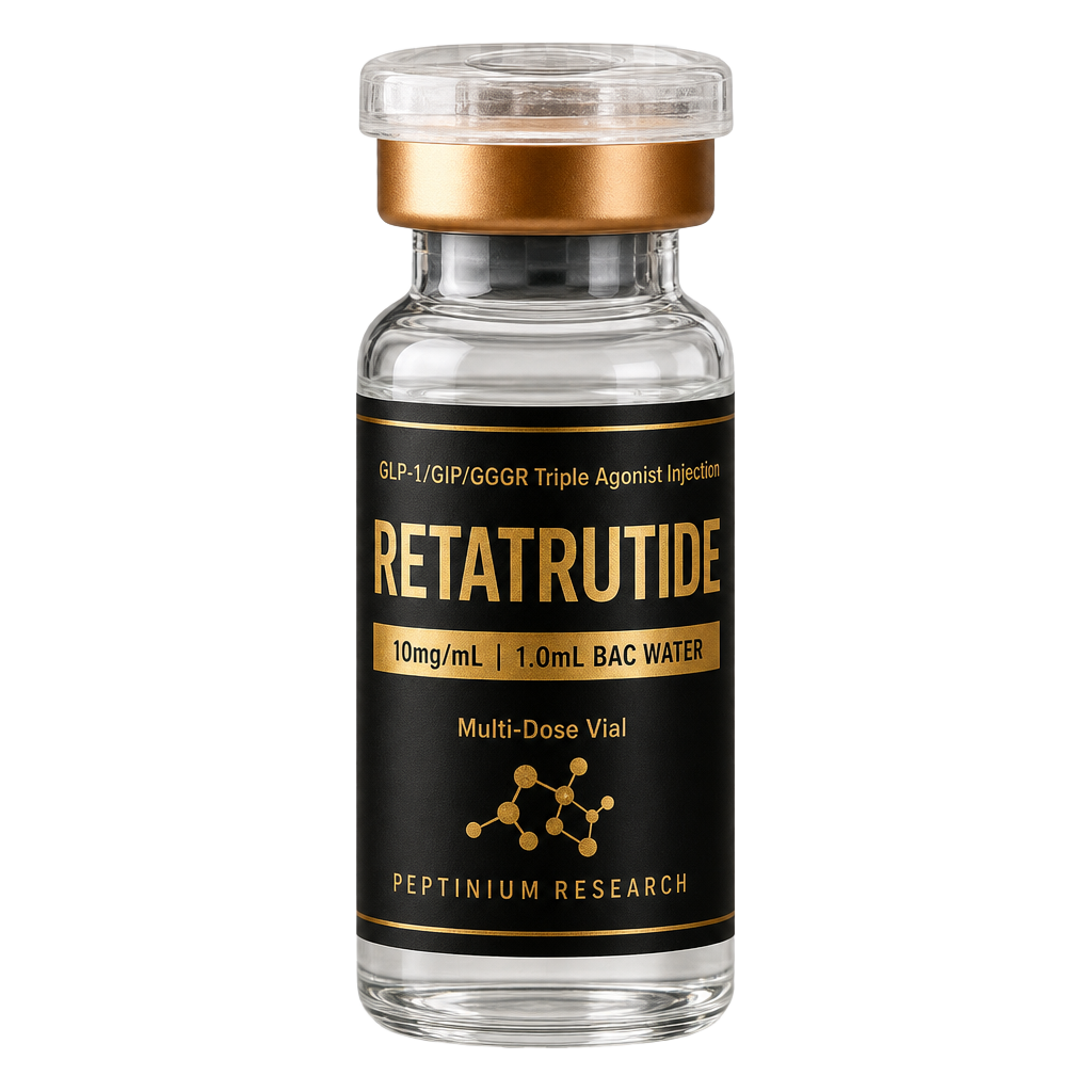 Flacon Retatrutide 10 mg lyophilisé pureté HPLC 99.2%